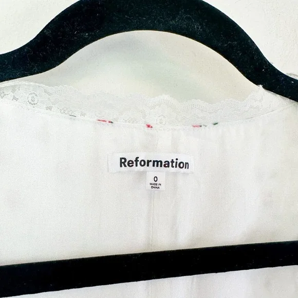 Reformation Rosalie Linen Tie Front‎ Top Alyssa Floral Womens 0 - Picture 9 of 10